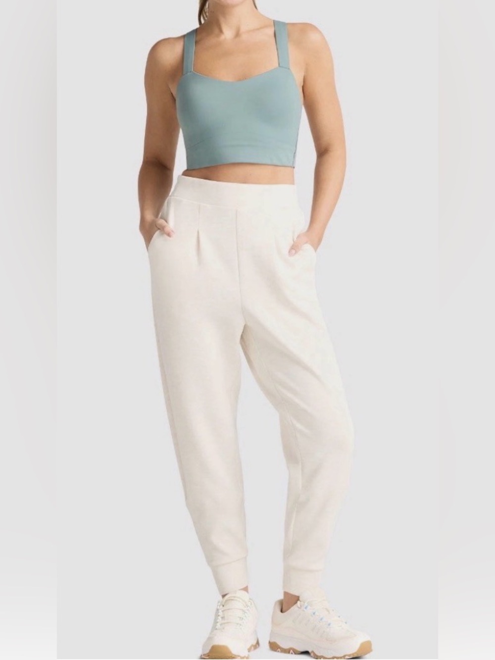 AVIA ScubaKnit Pleat Joggers with Pockets SIZE XL NWT Color- Wheat Heather